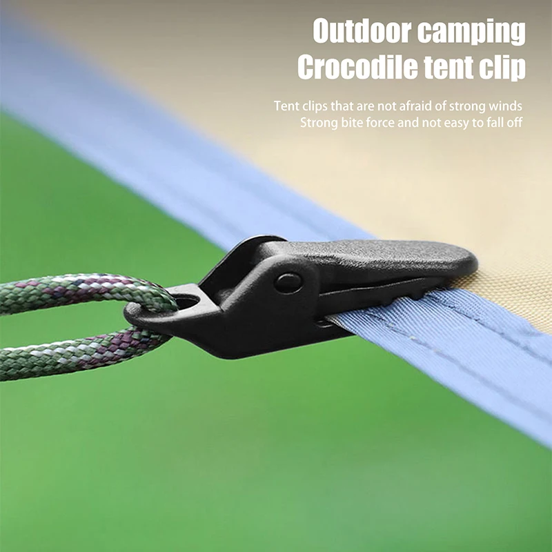 10 قطعة مقاطع قماش القنب الأسود التمساح كليب صغير في الهواء الطلق التخييم المظلة نقطة هوك خيمة مصدات الرياح المشبك