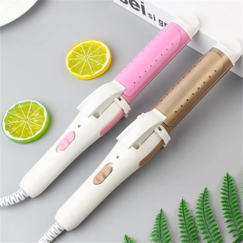 Multifunction 2 In 1 Portable Gold Electric Hair Curling Iron Hair Curler Straightener With Dust Cover Hair Care Styling Tool