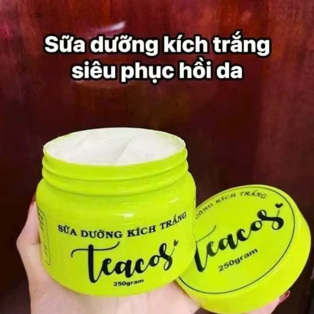 

Body Sữa kích trắng TEACOS hu 200g sua duong kich trang , white lightening