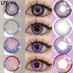 UYAAI 1 Paar Halloween Cosplay Linsen Farbe Kontaktlinsen für Augen Anime Linsen Genshin Auswirkungen Violet Linsen Lila Linsen