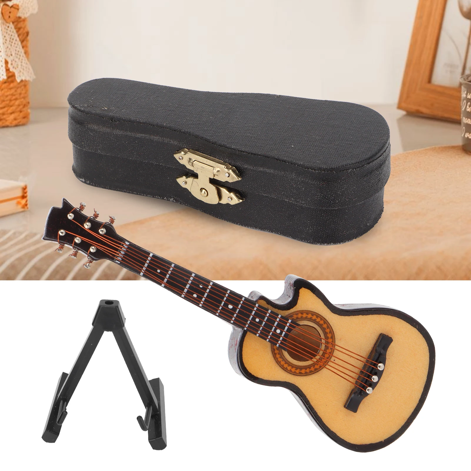 Basswood And Metal Miniature Electric Guitar Model Mini Musical Instrument Ornaments10cm 12cm Cutaway Guitar