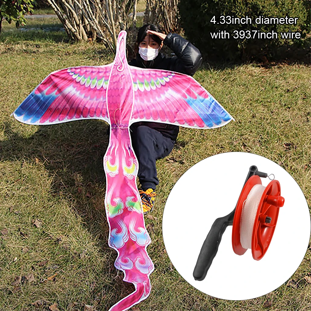 100M Flying Kite Line Plastic Winder Exquisite Round-shape Handheld String Board Outdoor Wear-resistant Nylon Axis