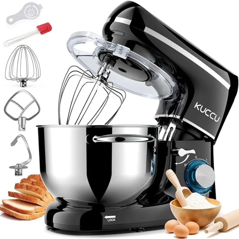 KUCCU Stand Mixer, 6.5 Qt 660W, 6-Speed Tilt-Head Food Dough Mixer, Kitchen Electric Mixer with Stainless Steel Bowl,Dough Hook