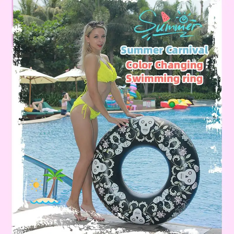 

Inflatable Pool Rings Ergonomic Swimming Floating Portable Inflatable Color-changing Pool Ring For Travel Park Hiking Camping