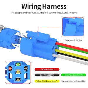 Daiertek-Momentary-Knopf-Unterbrechung, LED-Lautsprecher, Edelstahl, Marine Automotive Metall Switch, 12 V, 16mm 8 Hauptverkäufe Edelstahl Botao 12V - №7