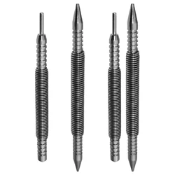 1/2Pcs Spring Tool Hammerless Nail Set Double Head 1/16&3/32inch Center Pin Punch Metal Woodwork Drill Bit Center Holes Punch