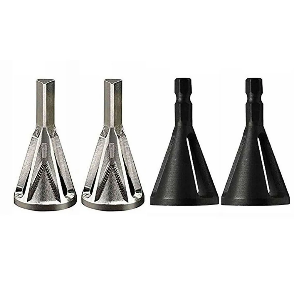 Deburring Externo Chanfro Ferramenta, 1/4 "Hex Shank, Triangular Shank, Remover Burr, Broca para Metal, 4Pcs