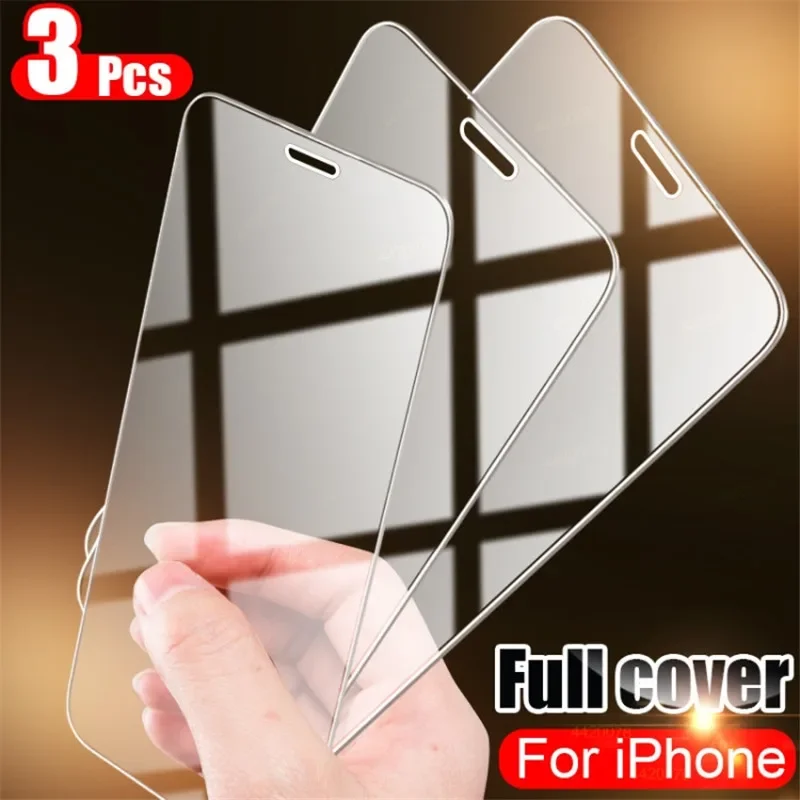 

Full Cover Glass for IPhone 15 14 13 Mini 11 12 Pro Max 7 8 6 6s Plus Tempered Clear Hard for IPhone X XS XR Screen Protector