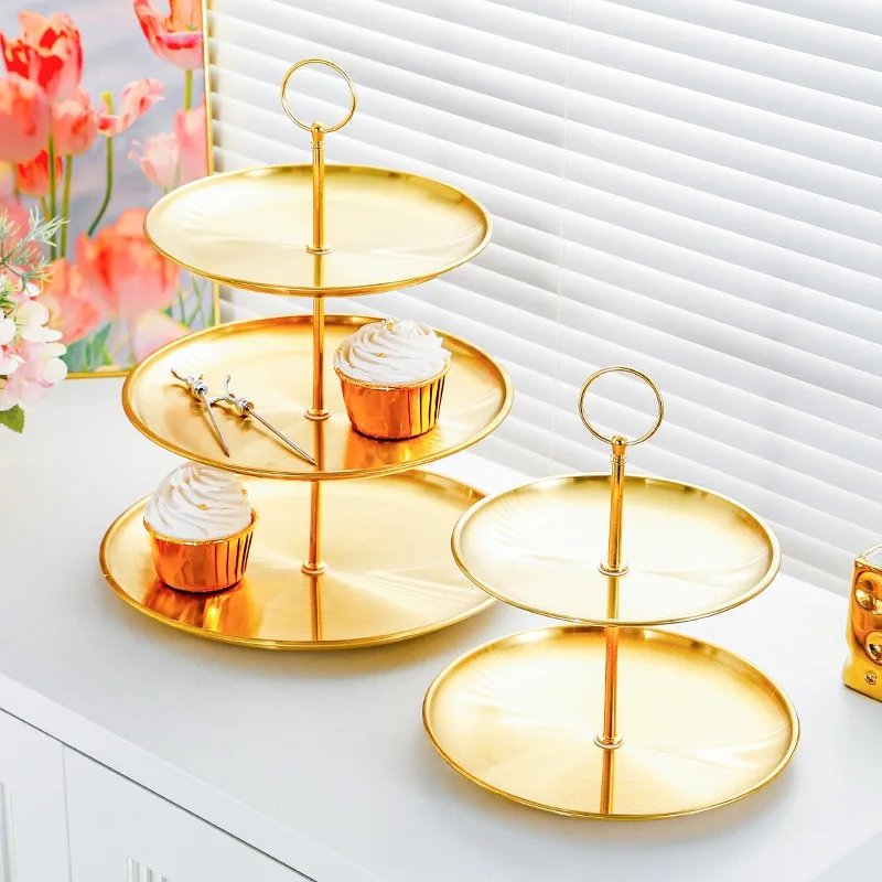 

Home Stainless Steel String Plate Fruit Tray Front Desk Candy Dish Living Room Hotel Snack Plate Tea-time Cake Plate
