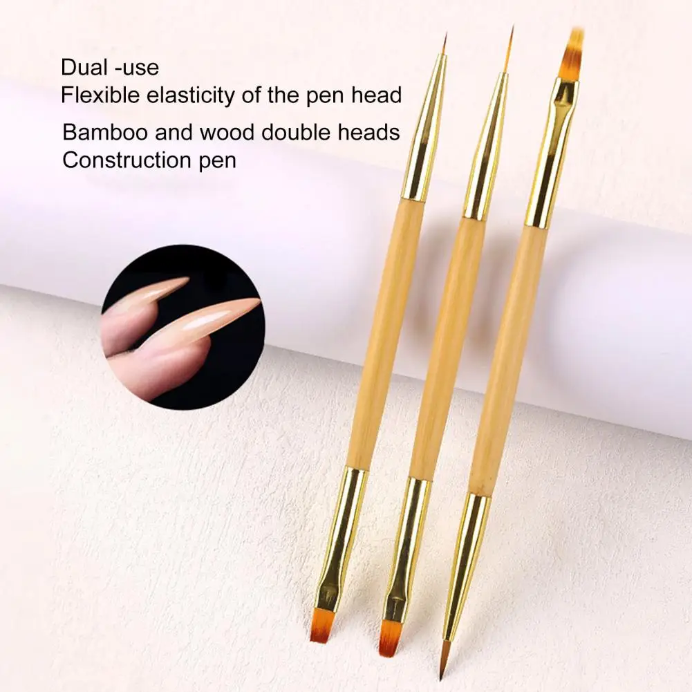 Practical  Nail Art Brushes Comfortable Grip Nail Art Constructor Pens Professional Wood Nail Pens for Female