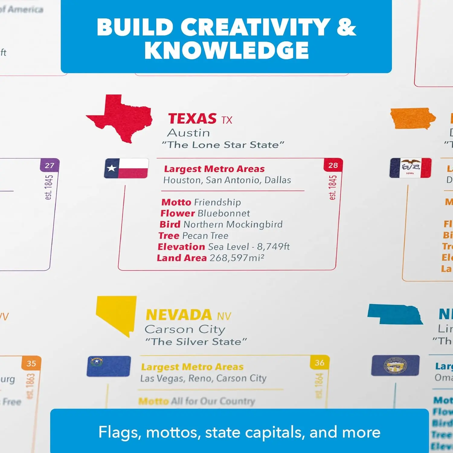 Puzzle par numéro-1400 pièces carte des états-unis-tige de construction/jouet à vapeur, Mini blocs de puzzle imbriqués