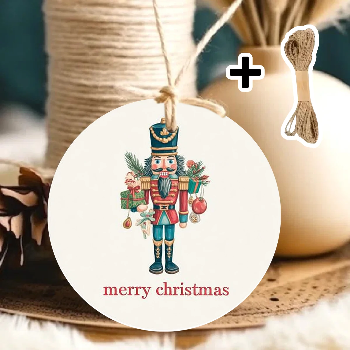 

90PCS custom birthday baptism label hanging decorations, gift packaging, 10 meter rope gift, Christmas tree hanging decorations,