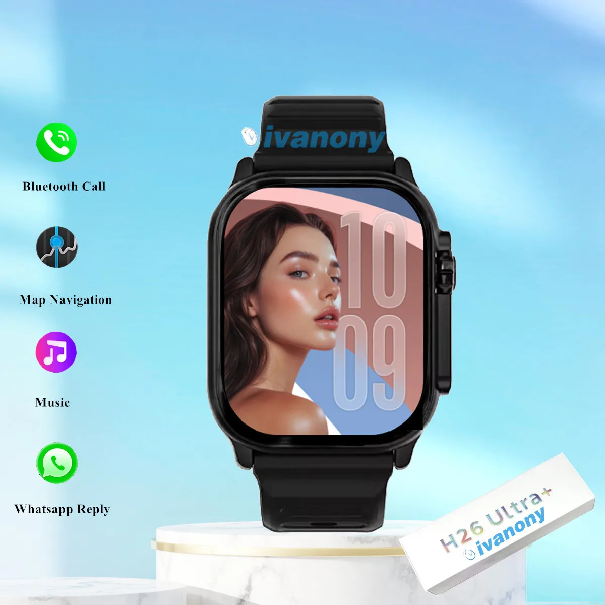 

Оригинальные умные часы H26 Ultra Plus всегда на дисплеи с WhatsApp, повторная автономная музыка, позиционирование, 1 ГБ/ROM Series 11 Smartwatch