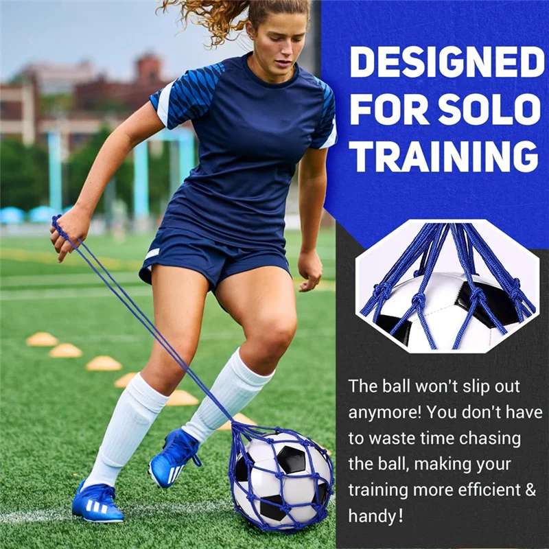AEF5-2PCS Football Kick Trainer, Soccer Return Trainer Net , Football Kick Throw Solo Practice Training Aid
