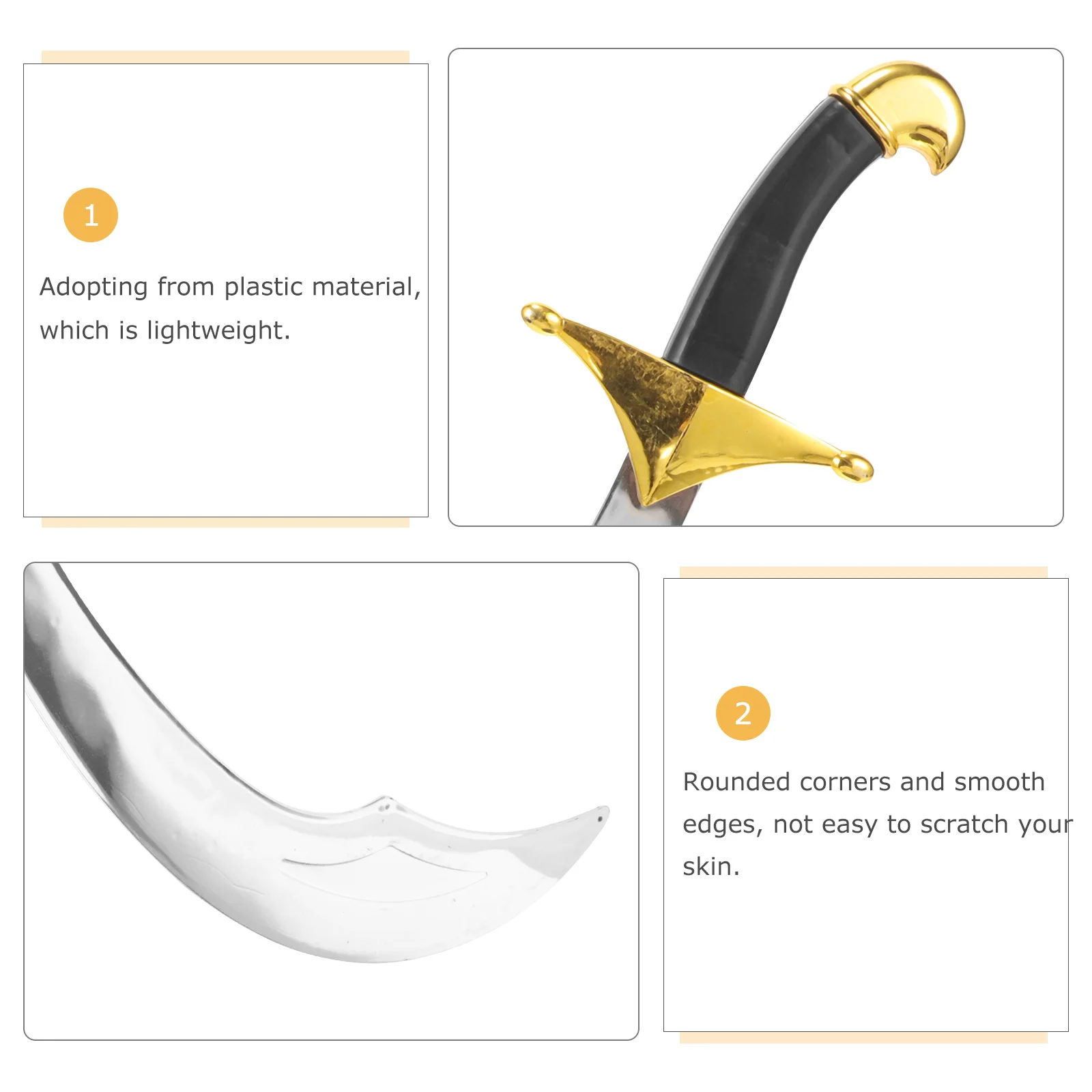 

Plastic Pirate Sword Prop Lightweight Rounded Edges Cosplay Prop Halloween Party Costume Accessory Sword Toys Pirate Costume