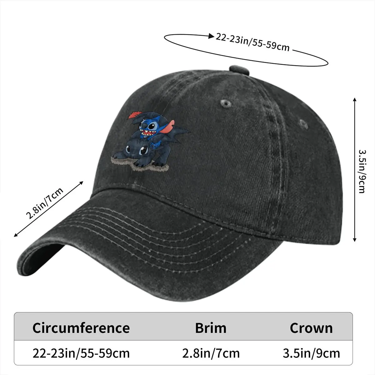 Crossover Lilo-Stitches Anime Multicolor Hat Peaked Women's Cap Personalized Visor Protection Hats