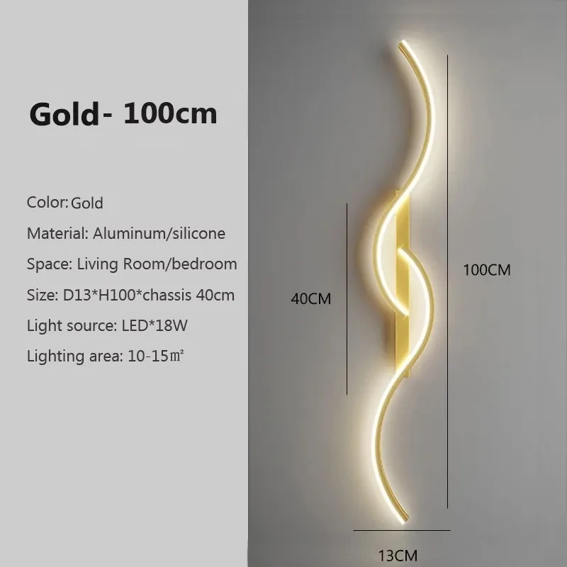 Moderne LED-wandlamp Minimalistisch led-licht Slaapkamer Nachtkastje Lange strip Wandkandelaars Woonkamer Bank Thuis Binnenverlichting
