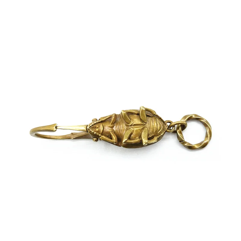 Solid Brass Dynastes key chain EDC charm Gothic and punk accessory beetles lover Father husband gift