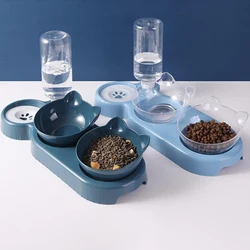 3 in 1 Cat Feeder Automatic Water Dispenser Double Bowl Pet Bowl for Small Dogs Cats Pet Food Container Cat Accessories