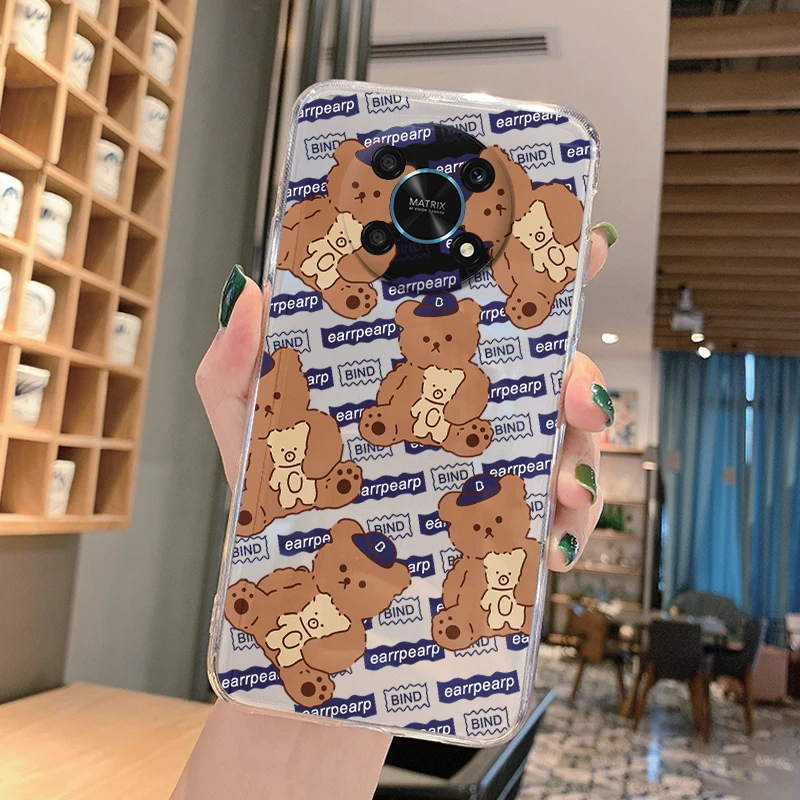 Funda transparente para Honor X30 Shell Magic 4 LITE 5G X9, funda trasera con flores y corazón, bonita funda de teléfono de silicona suave, protección mate