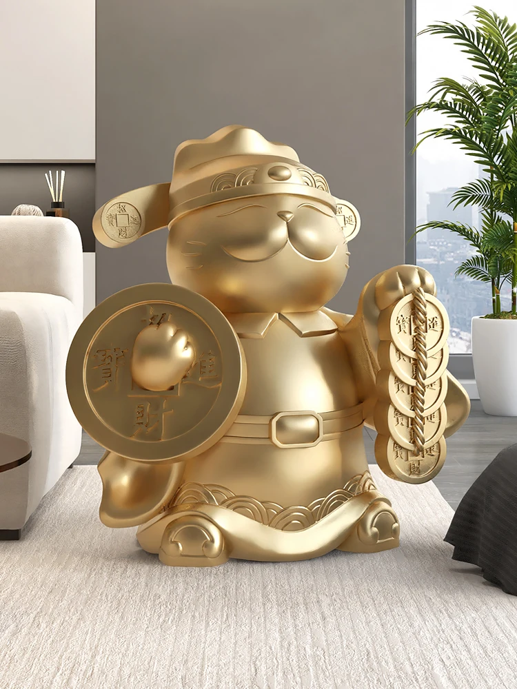 Home Decor Wealth God Cat Statue Living Room Large Welcome Sculpture Lucky Cat Statue Ornaments Interior Figurines Opening Gifts