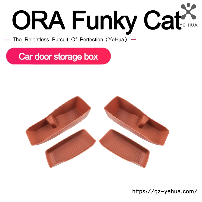 For ORA Funky Cat Good Cat 2023 2024  Interior Door Storage Box Car Styling Modified Accessories