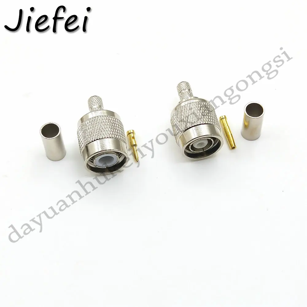 100Pcs New 50OHM Brass TNC / RP-TNC Male Crimp for RG58 LMR195 RF Coax Cable Connector