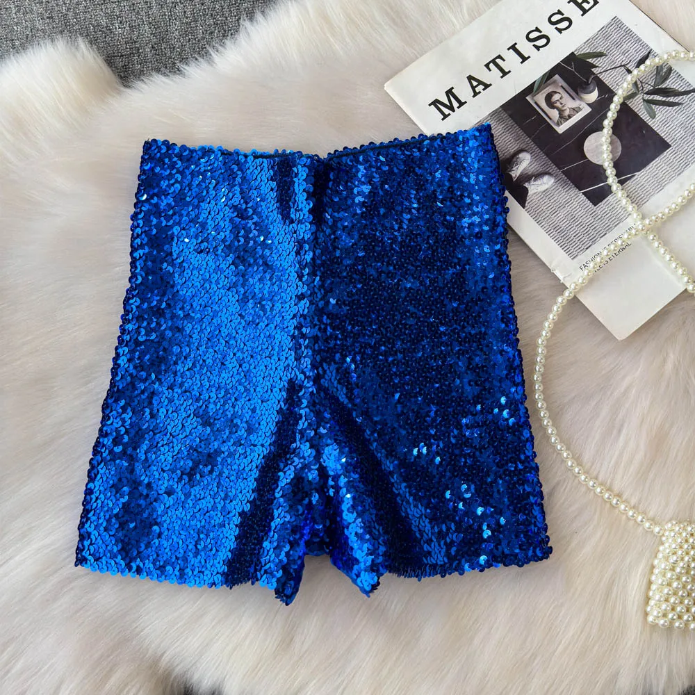 Shinny Sequins Short Pants Women Hot Summer High Waisted Female Booty Shorts Sexy Girl Streetwear Y2k Short Pants Dropshipping