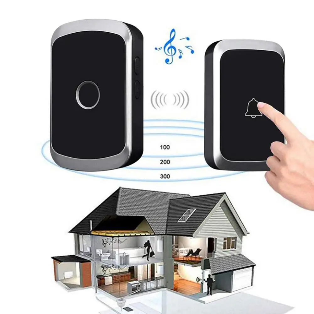 Wireless Doorbell 36 Chimes ประตูแหวน 100-240V 300M IP44 กันน้ํา EU UK US ปลั๊กประตู Bell