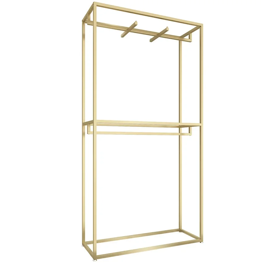 Golden Cloth Racks Floor Stand Girls Men Decorations Heavy Boutique Commercial Clothes Hanger Divider Cabide Hallway