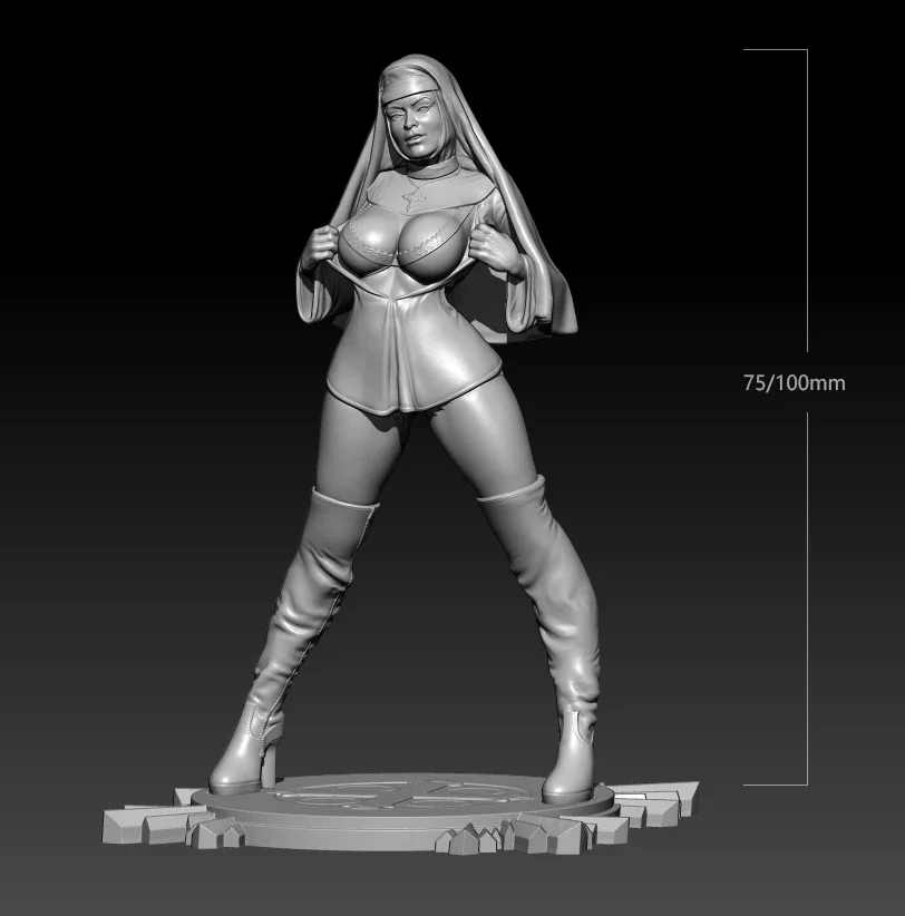 1/24 75mm 1/18 100mm Resin Model Kits Figurine Nuns Unpainted No Color RW-674