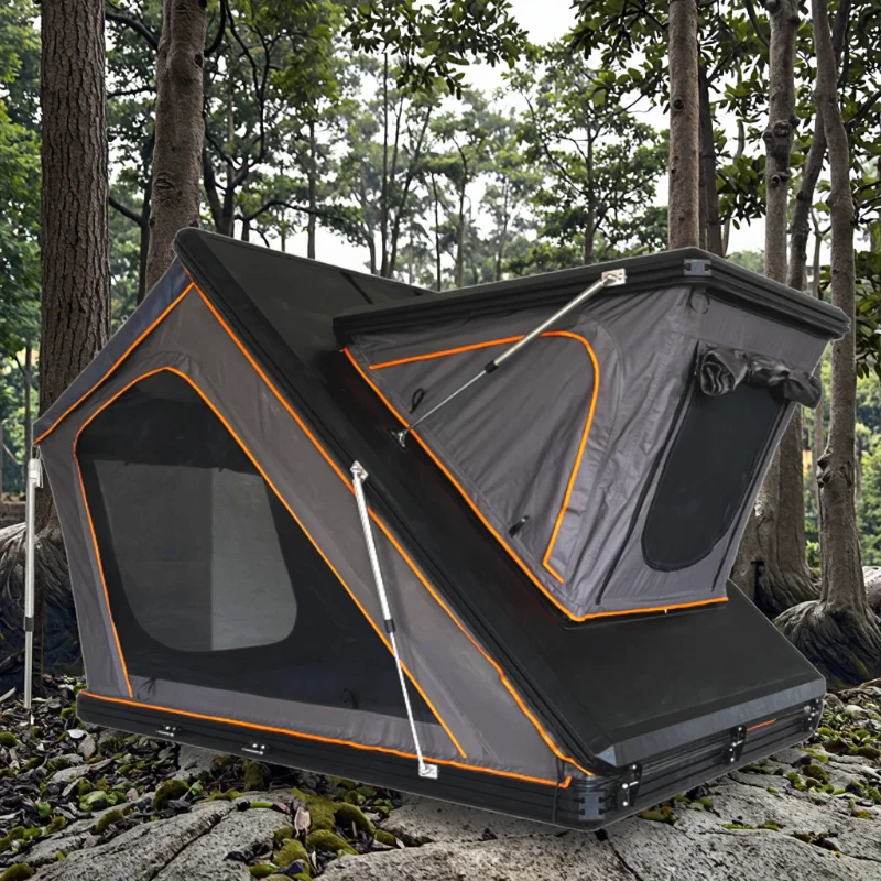 High Quality 2‑Person Four‑Season Aluminum Ox‑fabric Hard‑Rooftop Tent Outdoor Car Camping