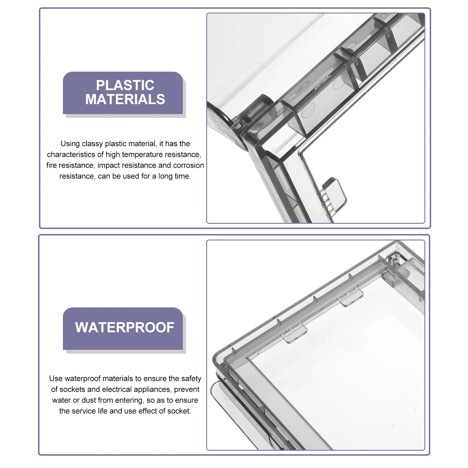 Socket Waterproof Box Weatherproof Outlet Cover Electrical Panel Bathroom Switch Case Wall Home Outdoor