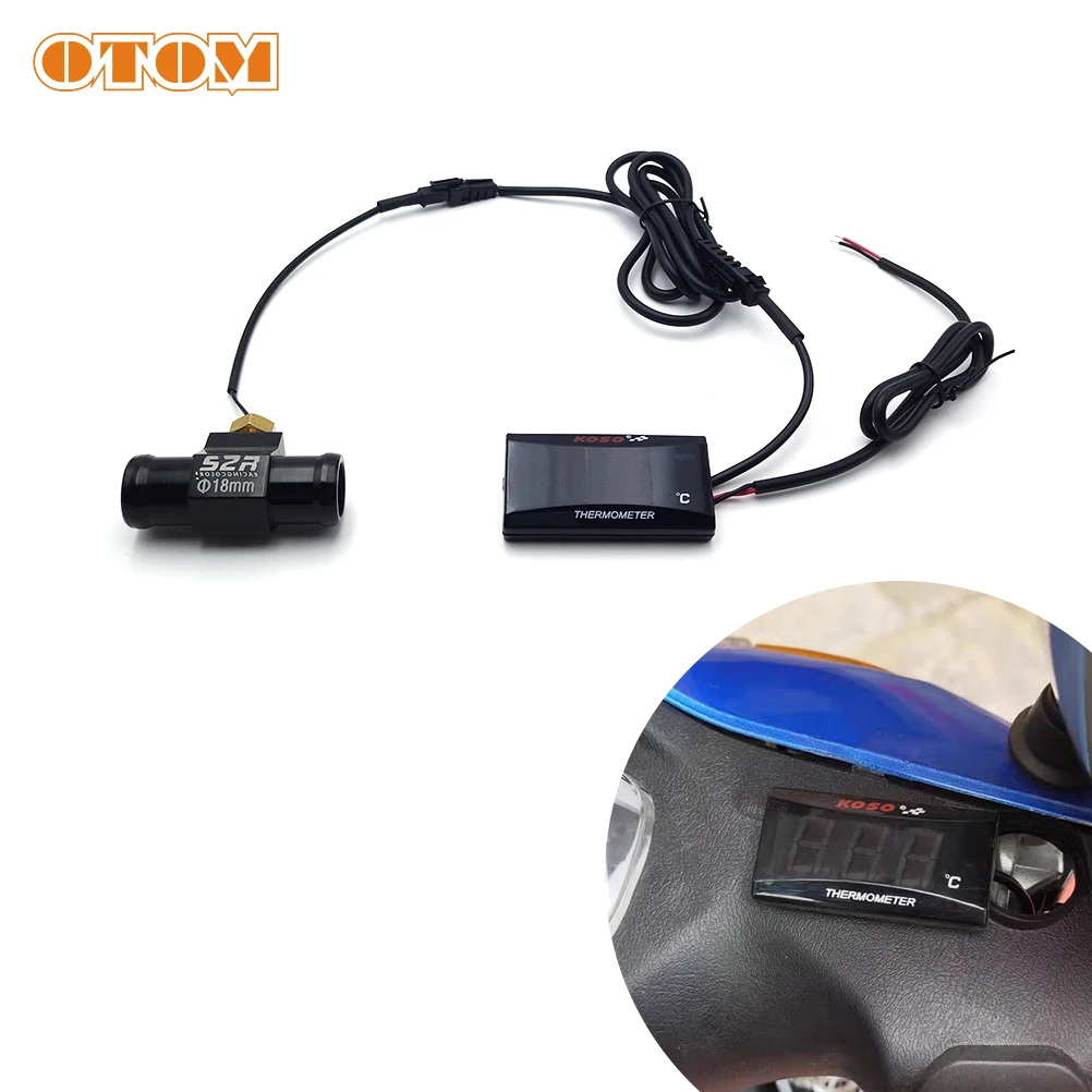 OTOM Water Temperature Gauge Mini Temp Meter Universal Digital Led Display Meter Sensor Adapter Motorcycle Racing Accessories