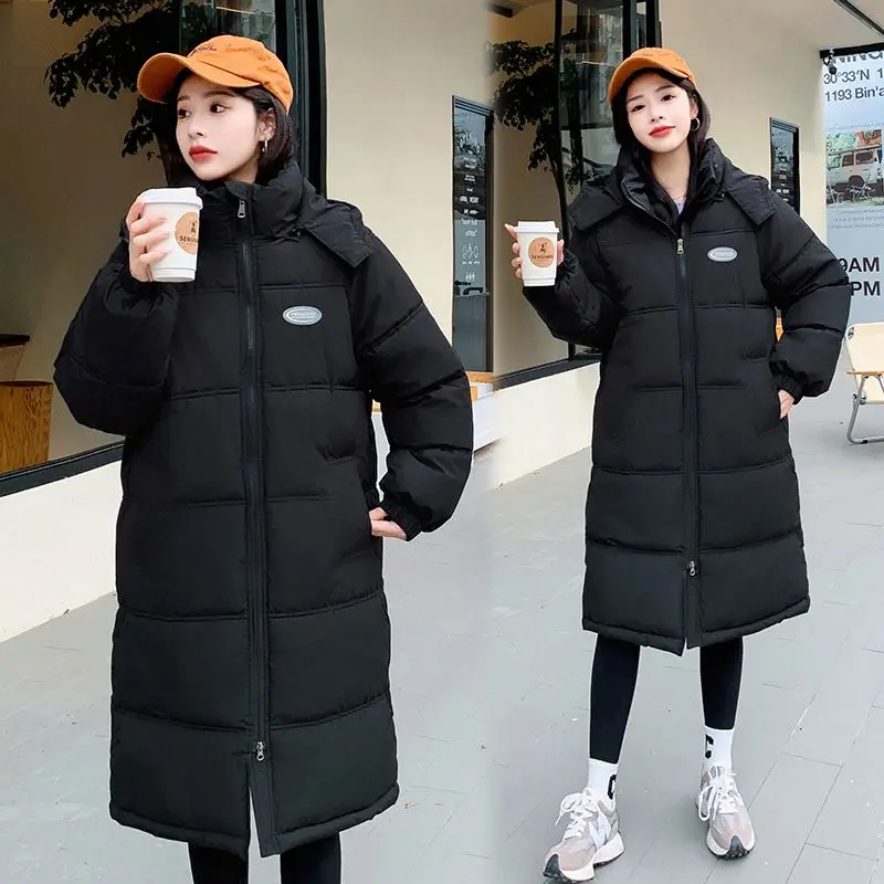 Ladies Winter Coat Women Down Cotton Hooded Jacket Woman Casual Warm Outerwear Jackets Female Girls Black Clothes VA1181