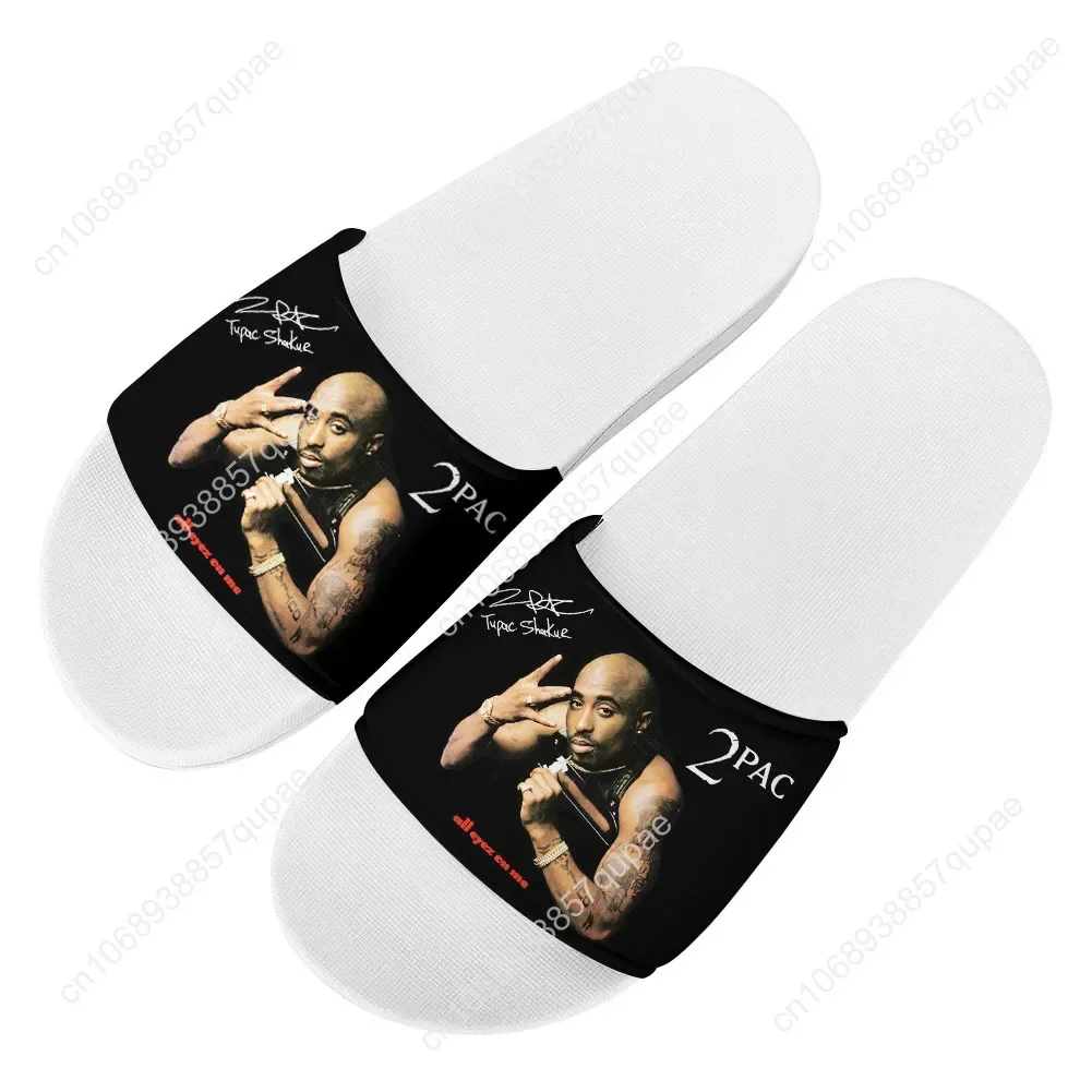 Tupac Rapper 2Pac Slippers Home Water Shoes Women Teenagers Fashion Beach Pool Sandals Custom Made Comfort Summer Slipper