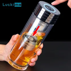 Glass Water Bottles Magnetic Tea Infuser Bottle Tea Separation Mug Double-Layer Portable Creative Water Cup Home Waterbottle