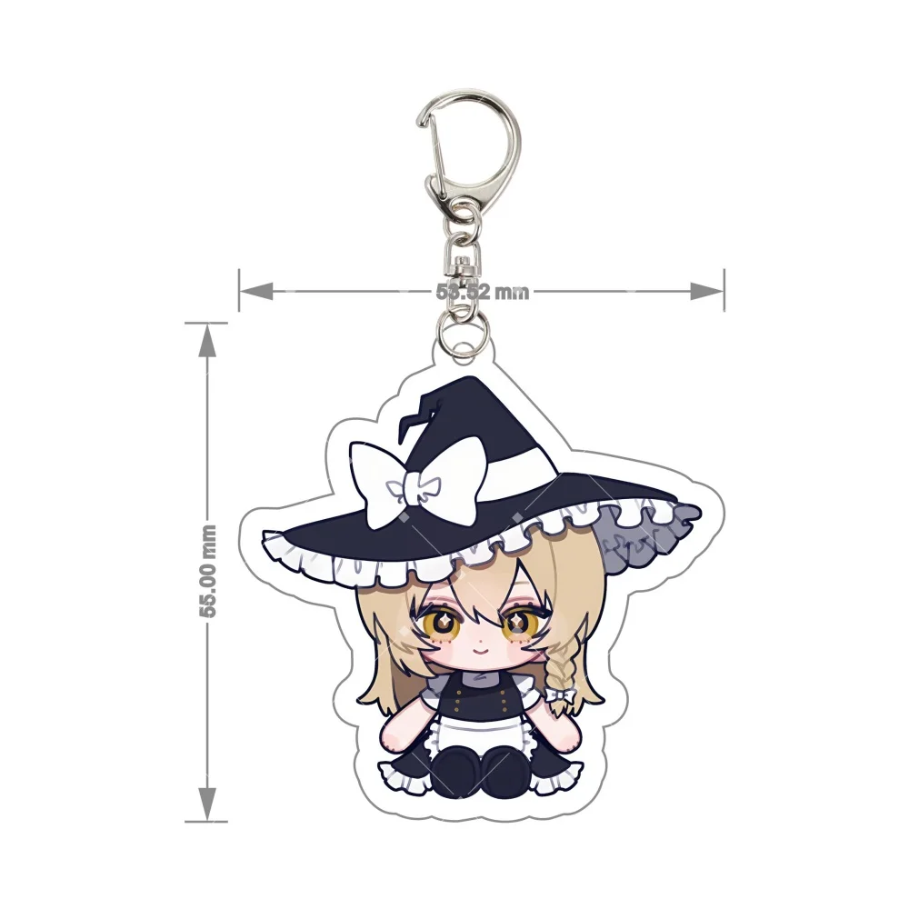 Anime Touhou Project Acrylic Keychain Cute Chibi Reimu Marisa Flandre Remilia Satori Koishi Keyring Bag Pendant Fans Gift Toy