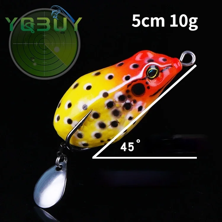 

Fishing 5cm 10g Thunder Frog Lure Topwater Crankbait Lures Artificial Soft Floating Frog Baits with Double Sharp Hooks