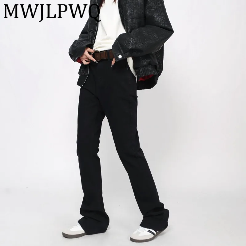 

MWJLPWQ American Style High Street Basic Solid Color Slim Fit Jeans Men Straight Leg Slimming Long Pants Trend 2025 Autumn 21805