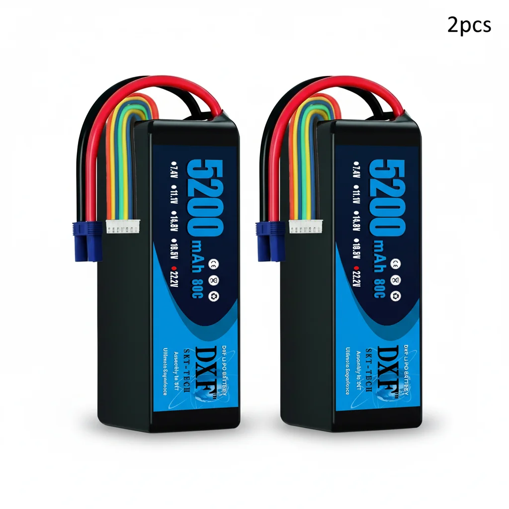 DXF Lipo Batterij 6S 22.2V 3500mAh 4200mAh 5200mAh 7000mAh 10000mAh 80C 100C voor RC Helicopter Drone UAV FPV Boot Tankwagen AUTO - afbeelding 1