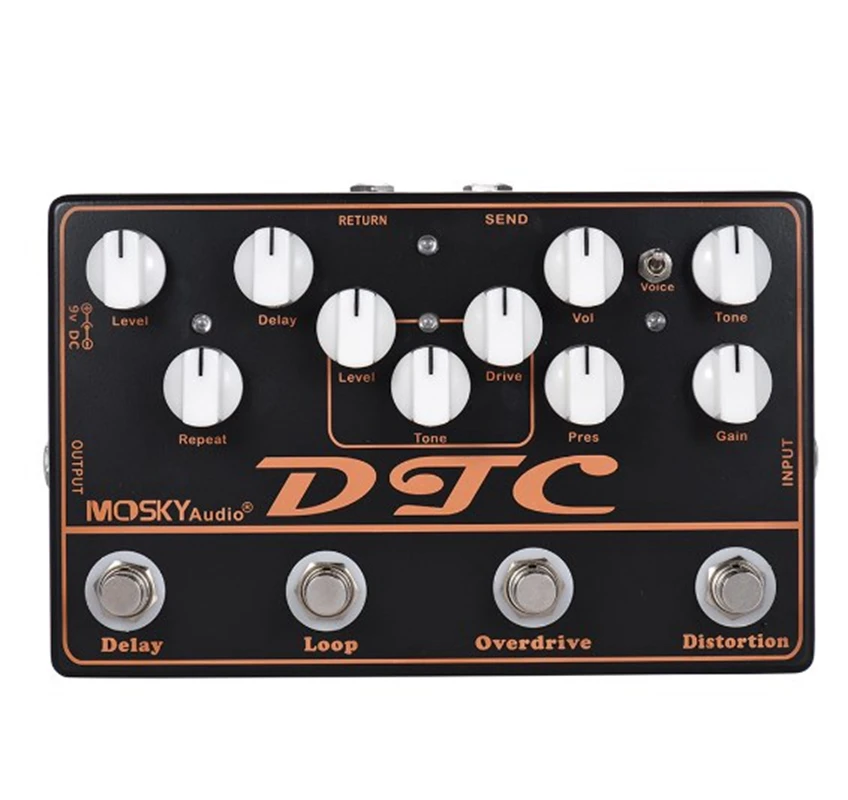 Mosky DTC 4-in-1 Electric Guitar Effect Pedal Synthetic Effector Multifunctional Effector Four in One