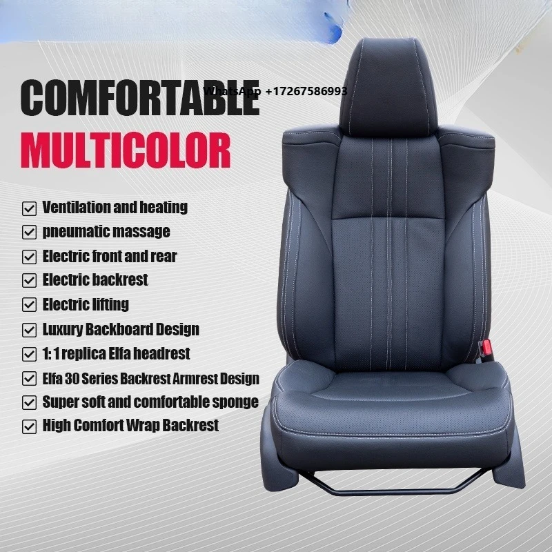 Luxury Front Power Seat with Ventilation Heating Air Massage Function  Land Cruiser Prado Alphard Vellfire Hiace Car Seat