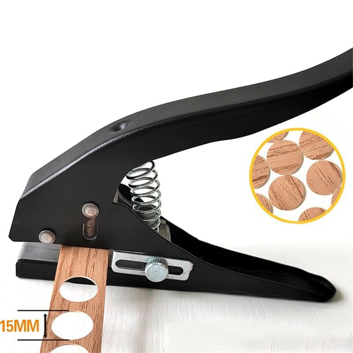 ثقب واحد دائري لكمة لبطاقات الهوية ، دائرة ورقة لكمة ، باليد ، بطاقات بولي كلوريد الفينيل ، صور شارة ، 15 مللي متر