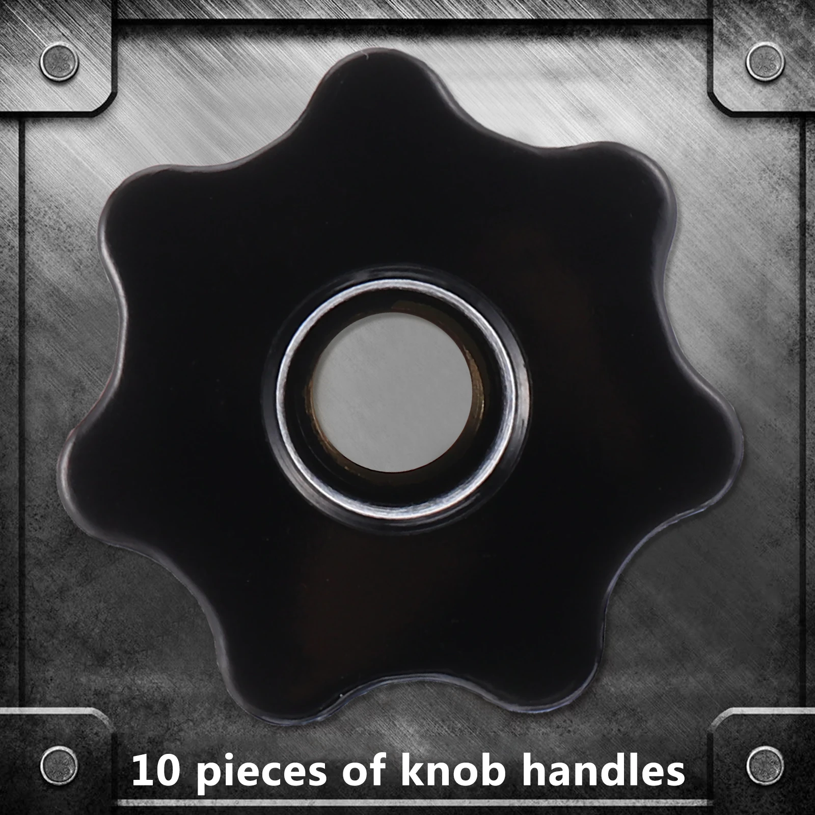 

Black Plastic Thread Clamping Knob Star Shape Screw-On Handle Nut Thru Hole Knurled Knob For Machine Tools Mechanical Equipment