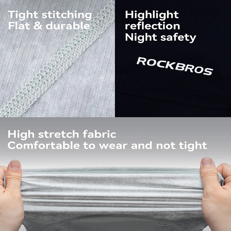 ROCKBROS Máscara de ciclismo de verão de seda gelada – Capa facial e bandana com protetor solar para homens e mulheres, respirável para motocicleta e pesca