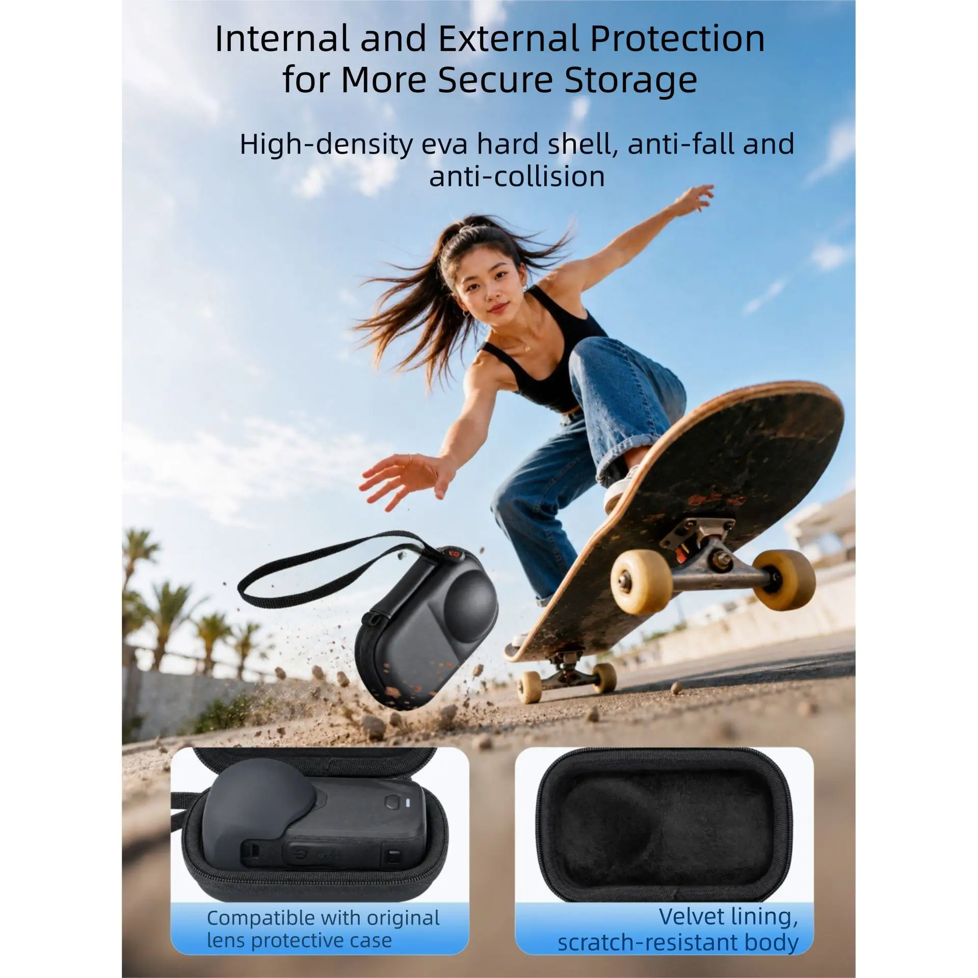 For Insta360 X6 Camera Hard Shell Storage Bag Anti-drop Protective Carrying Case For Sports Camera Photography Accessories