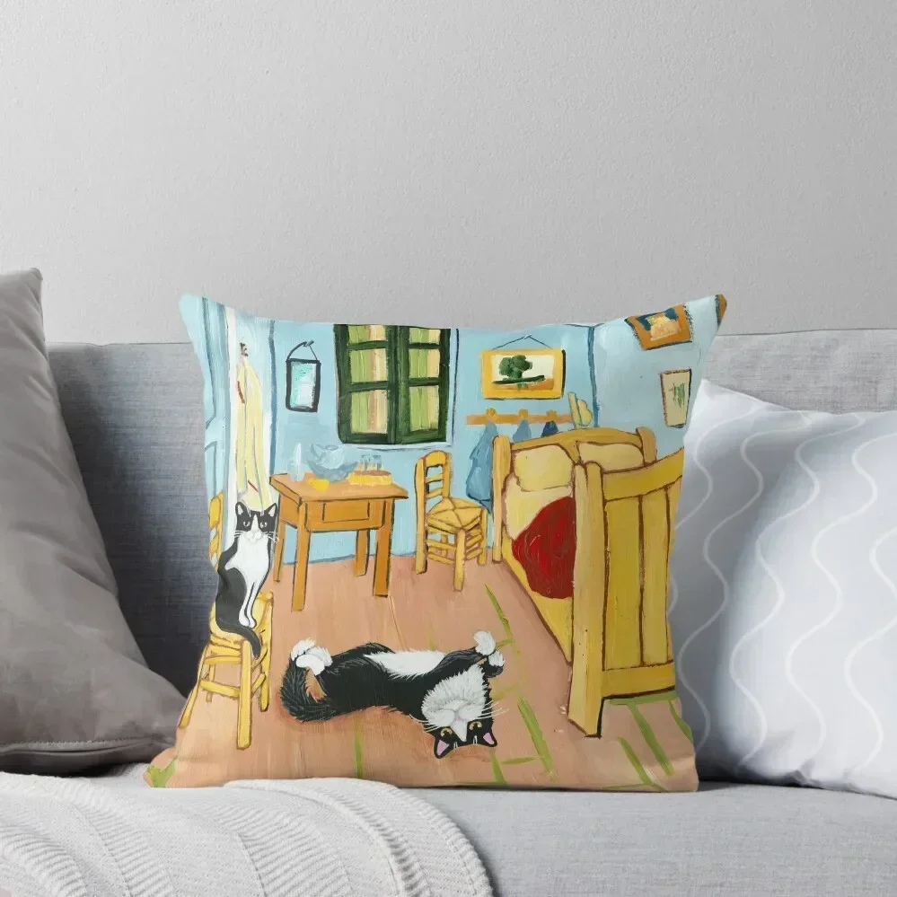 

Bedroom in Arles With Cats Throw Pillow Pillows Aesthetic Christmas Cushion For Home Pillow Decor sleeping pillows pillow