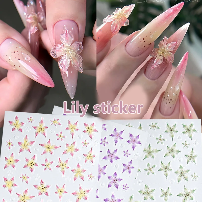 3D Nail Stickers Watercolor Nail Stickers Flower Nail Art Decals Beauty Flower Decoration For TIP NAIL Beauty