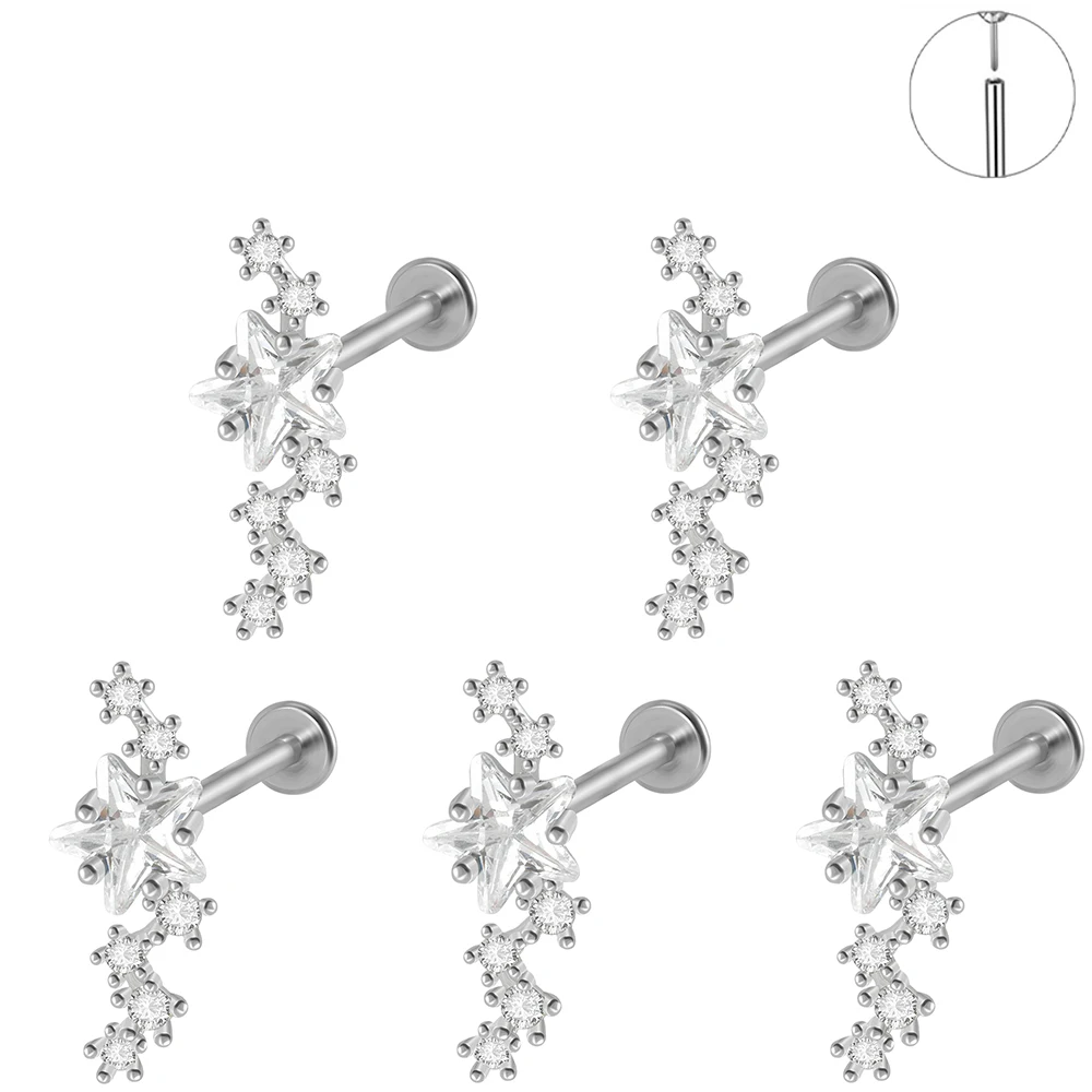 Surgical Steel Marquise CZ Leaf Shaped Stud Earring